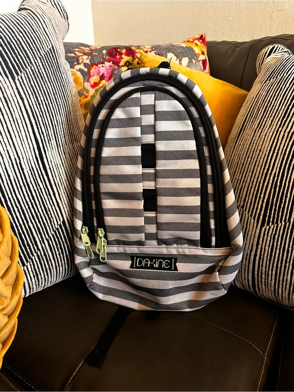 Dakine Gray and White Striped Daypack